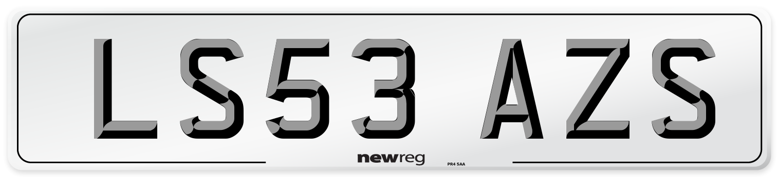 LS53 AZS Number Plate from New Reg